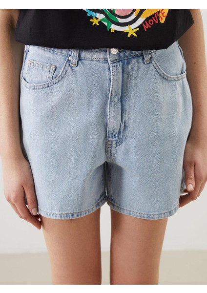 Xsıde Yüksek Bel Mom Fit Kadın Jean Şort (S5) modelleri