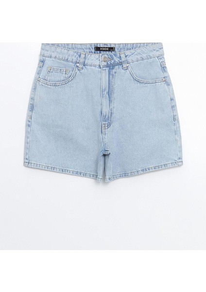 Xsıde Yüksek Bel Mom Fit Kadın Jean Şort (S5) indirimleri