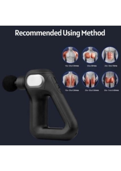 Fascial Gun KH-750 Masaj Aleti 8 Başlıklı 12 Kademeli Dijital Göstergeli Mini Masaj Tabancası fırsatları