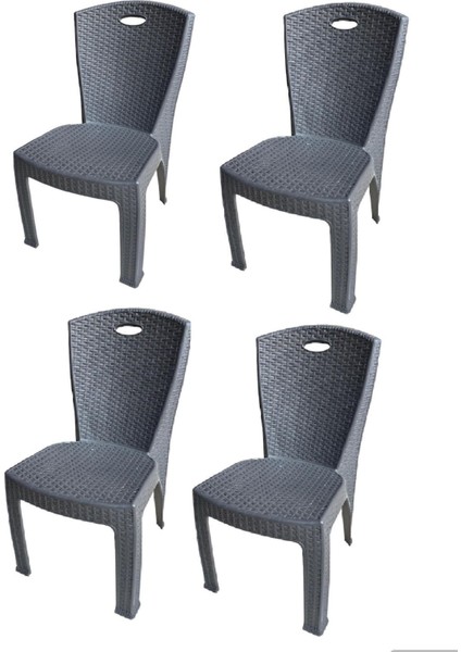 4 Adet Mandella Plastik Sandalye Balkon Kamp Sandalyesi