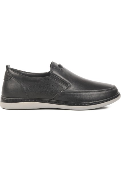 Siyah Deri Ortopedik Erkek Casual Ayakkabı