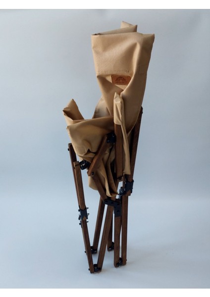 Ahşap - Kollu Katlanır Kamp Sandalyesi - Koyu Ceviz Iskelet - Camel Kılıf - Camel Çanta modelleri