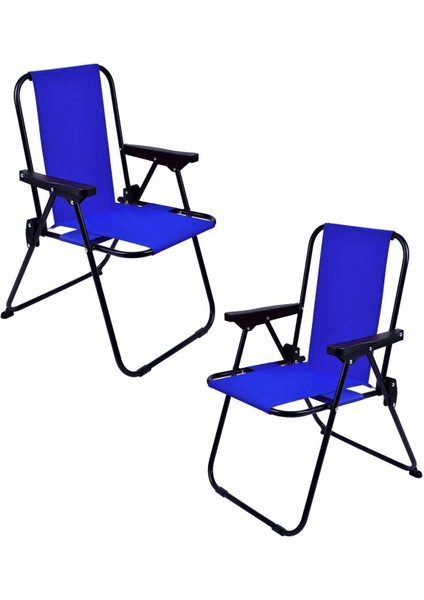 2-6 Yaş Lüx Çocuk Piknik Sandalyesi-Mini Kamp Sandalyesi-Mavi-2 Adet
