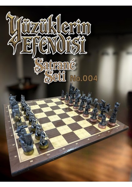 Yüzüklerin Efendisi Satranç Seti Platformsuz NO.004 (Monochrome Boyama)