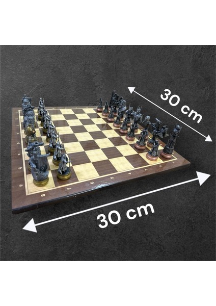 Yüzüklerin Efendisi Satranç Seti Platformsuz NO.004 (Monochrome Boyama) fiyatları