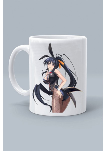 akeno Himejima Karakter Anime High School Dxd Tasarım Baskılı Beyaz Klasik Kupa Bardak