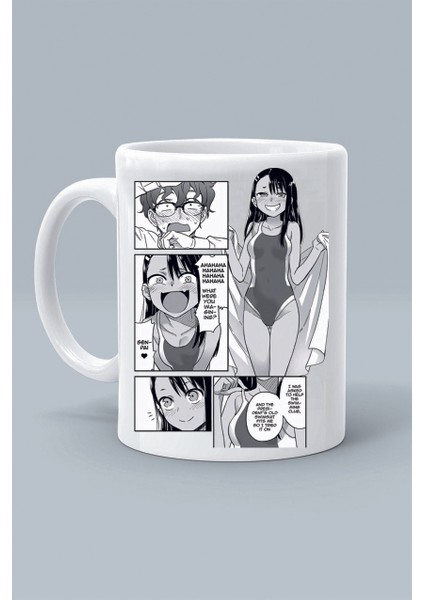 nagatoro Hayase - Naoto Hachiouji Karakter Anime Don't Toy With Me, Miss Baskılı Beyaz Klasik Kupa Bardak