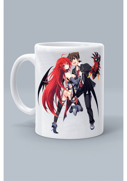 issei Hyoudou - Rias Gremory Karakter Anime High School Dxd Tasarım Baskılı Beyaz Klasik Kupa Bardak