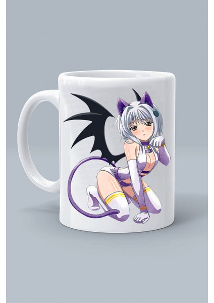 koneko Karakter Anime High School Dxd Tasarım Baskılı Beyaz Klasik Kupa Bardak