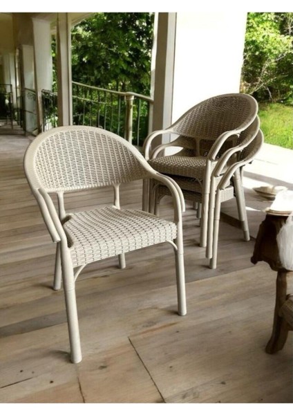 Furnline Mobilya Bambu Rattan Kollu Sandalye Koltuk 6'lı Set fiyatları
