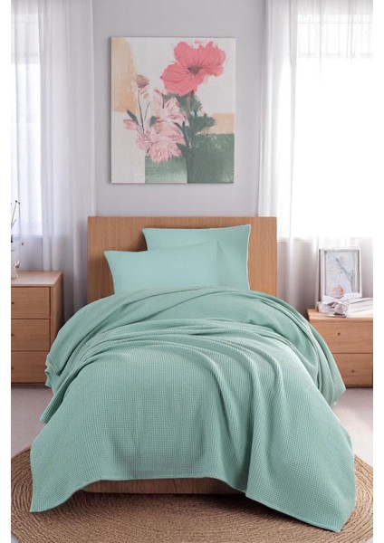 Ecocel Pike Örtü Tek Kişilik 160X230CM Sincere Mint Yeşili