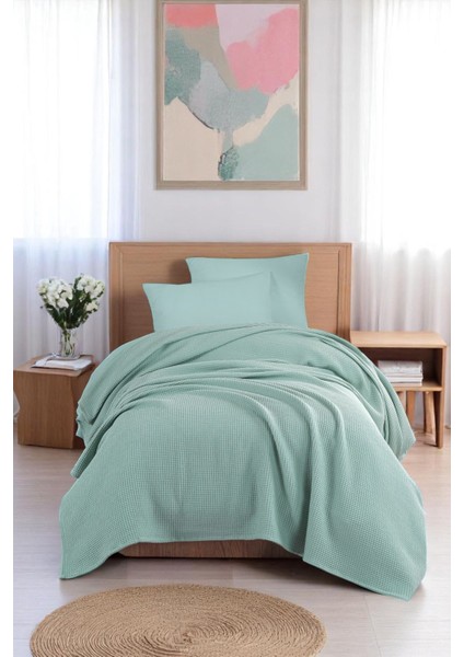 Ecocel Pike Örtü Tek Kişilik 160X230CM Sincere Mint Yeşili