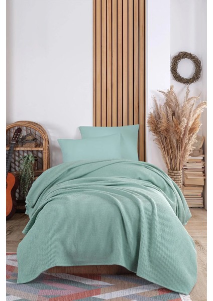 Ecocel Pike Örtü Tek Kişilik 160X230CM Sincere Mint Yeşili