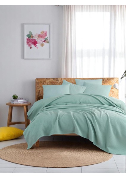 Ecocel Pike Örtü Çift Kişilik 200X230CM Sincere Mint Yeşili fiyatları