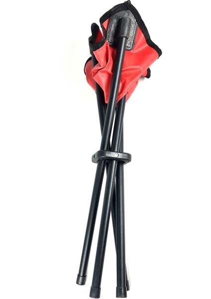 Katlanır Kamp Taburesi Büyük Boy 50cm Kırmızı 4 Ayaklı Portatif Tabure Ha032