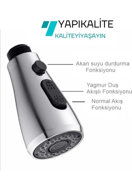 Karizma Lüx Endüstriyel Spiralli Mutfak Evye Bataryası El Duşu 3fonksiyonlu modelleri