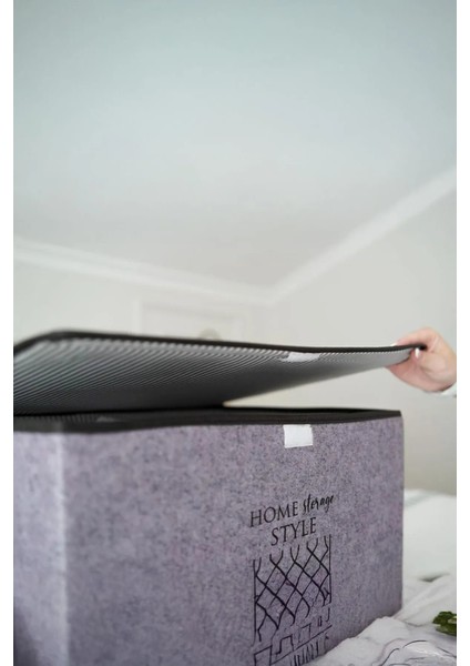 Elegance Keçe Kapaklı Baza Kutu Hurç Organizer | Eşyalarınızı Düzenleyin 50X40X19CM fiyatları