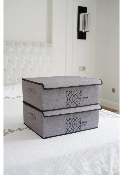 Elegance Keçe Kapaklı Baza Kutu Hurç Organizer | Eşyalarınızı Düzenleyin 50X40X19CM fırsatları
