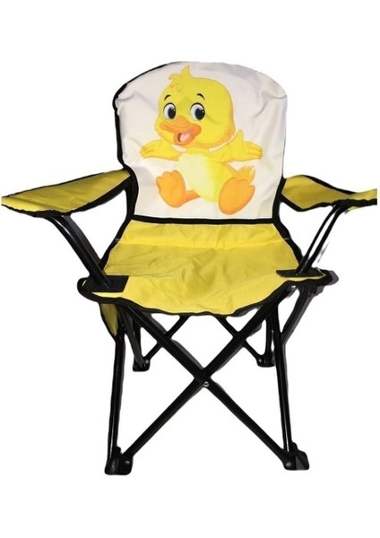 Sarı Mini Figürlü Sevimli Civciv Çocuk Kamp Sandalyesi Sarı 1-5 Kg Tekli Çocuk Kamp Sandalyesi Meta