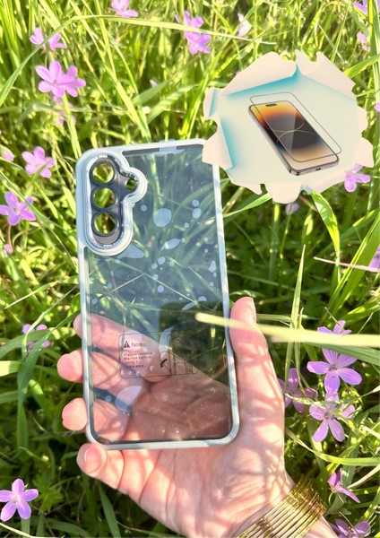 Samsung Galaxy A36 5g Uyumlu Sararmaz Gri-Şeffaf Kılıf - Kırılmaz Cam