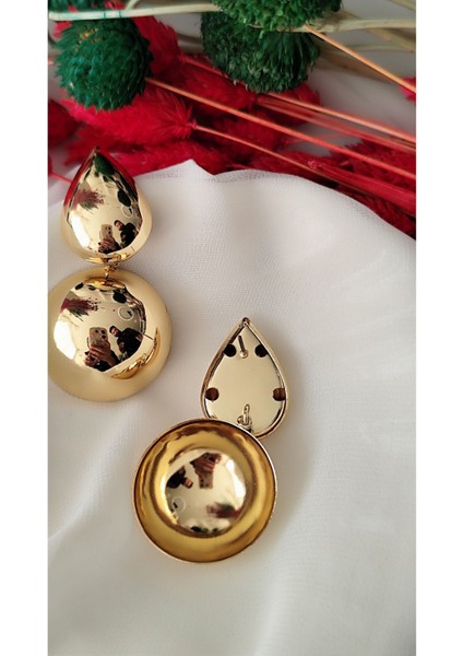 Damla Iki Parça Metal Gold Küpe fiyatları