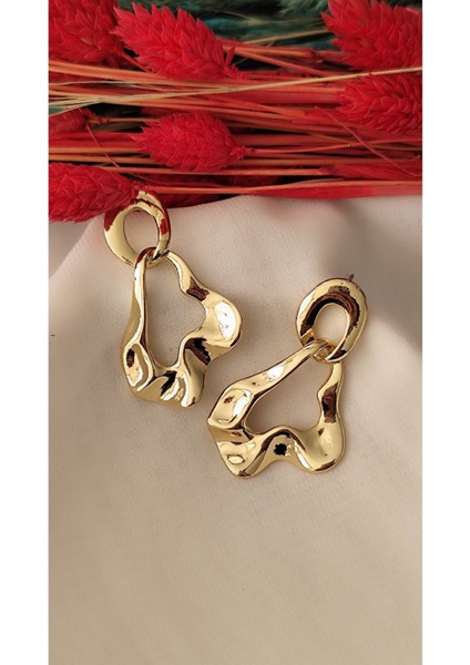 Okyanus Metal Gold Küpe