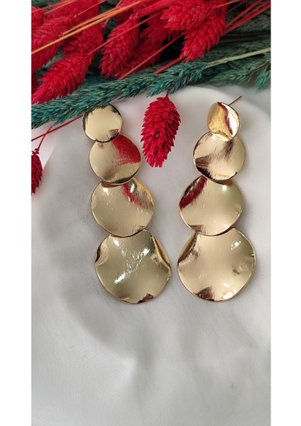 Dört Halka Küpe Metal Gold fiyatları