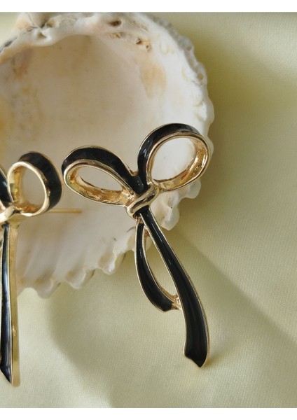 Fiyonk Mineli Metal Gold Siyah Küpe fiyatları