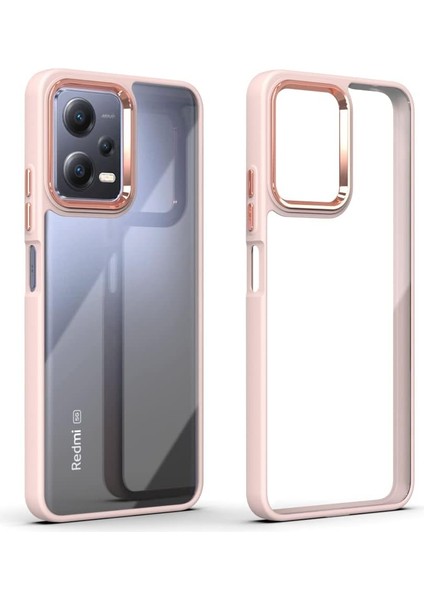 Xiaomi Redmi Note 12 Pro 4g Uyumlu Dayanıklı Kaymaz Kenarları Renkli Şeffaf Silikon kılıf