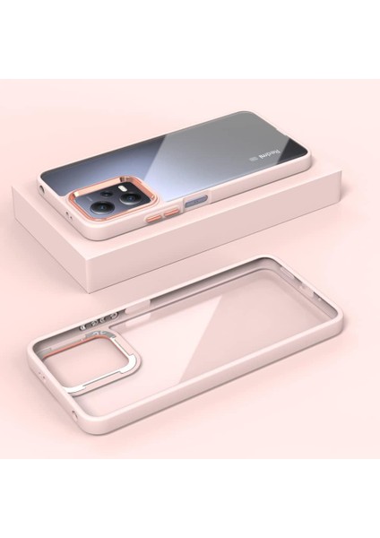 Xiaomi Redmi Note 12 Pro 4g Uyumlu Dayanıklı Kaymaz Kenarları Renkli Şeffaf Silikon kılıf