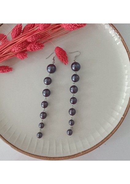 Gri Inci Tasarım Küpe