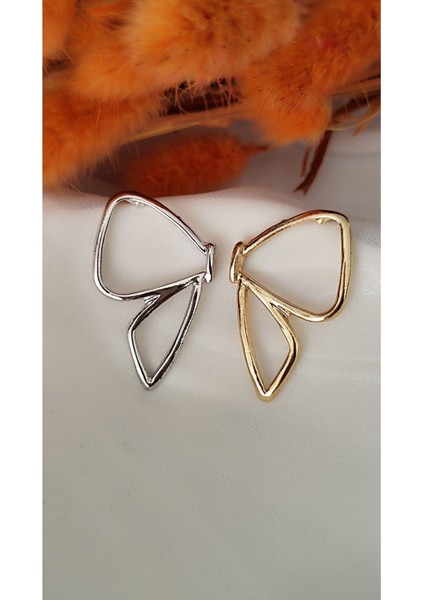 Yarım Kelebek Metal Gold Küpe modelleri