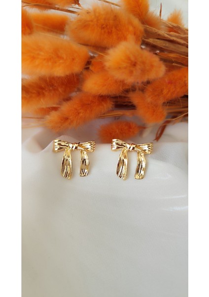 Küçük Fiyonk Metal Gold Küpe