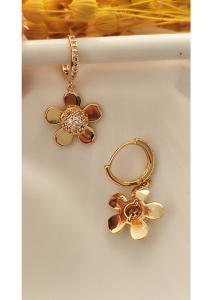 Zirkon Papatya Metal Gold Küpe fiyatları