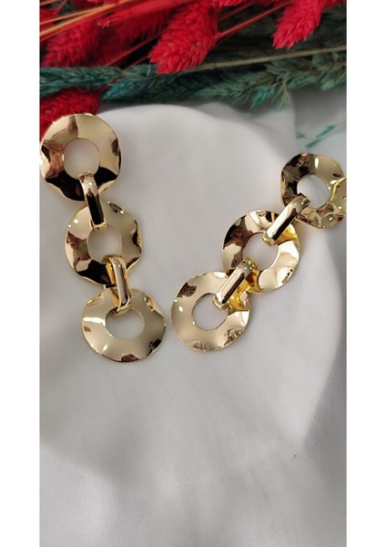 Üçlü Geçmeli Halka Metal Gold Küpe fiyatları