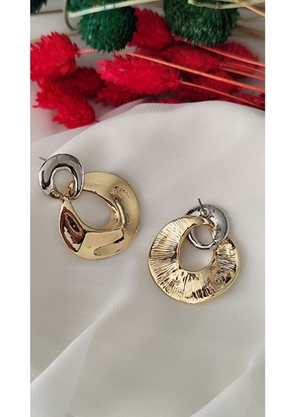 Çift Halka Metal Gold Küpe fiyatları