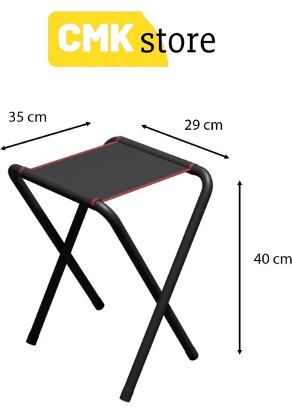 4 Adet Katlanır Kamp Taburesi Ve Katlanır Kamp Masası Seti 45x60