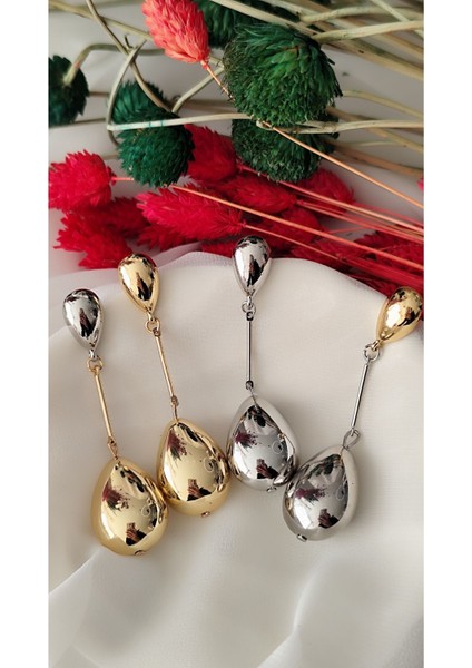 Damla Bottega Metal Silver Gold Küpe modelleri