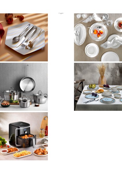 Platin Sofra & Mutfak Seti | Yemek Takımı+Çkb+Tencere+Airfryer
