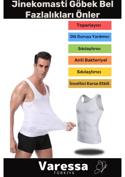 Premium Erkek Seri Göğüs Dik Duruş Jinekomasti Toparlayıcı Extra Göbek Korse Atlet fiyatları