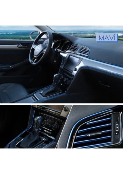 Mavi Araba Oto trim Dekorasyon Şeridi Kauçuk Elastik Kolay Kurulum 5 Metre Şerit - TGR2778-4693