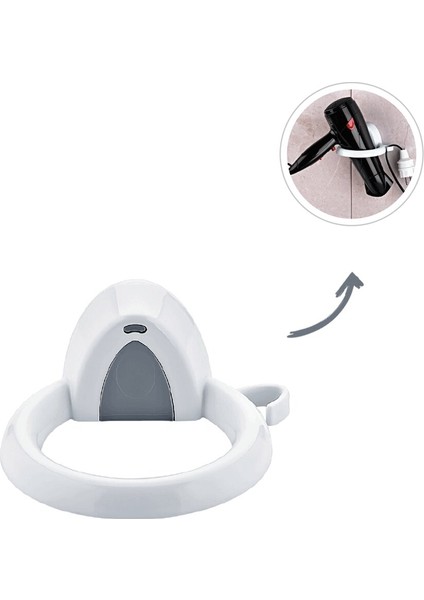 Plastik Saç Kurutucu - Fön Makine Askısı Yapışkanlı - Duvara Monte (4767) - TGR7901-9493