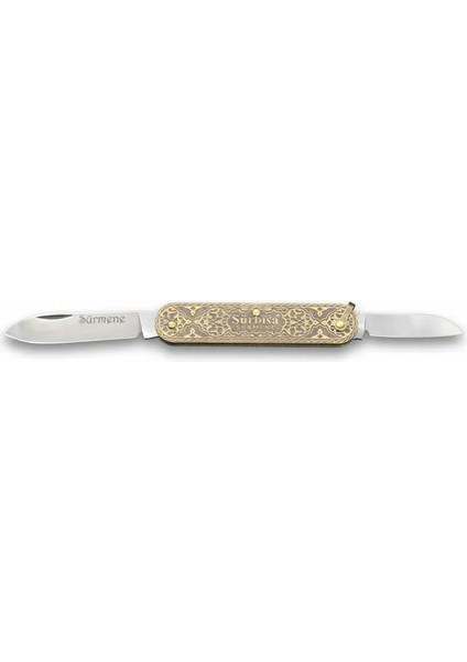 61804 Pirinç Işlemeli Sürmene Çakısı 55 / 35 cm - Çift Bıçaklı - TGR5711-6532