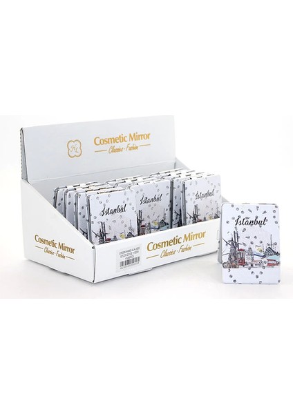 Taşlı Istanbul Tasarımı El Aynası Ince ALK2620 - TGR6837-5728