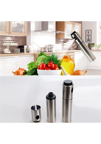 Paslanmaz Çelik Gövdeli Spray Yağlık - Zeytinyağ/sirke Püskürtücü - TGR6753-7903