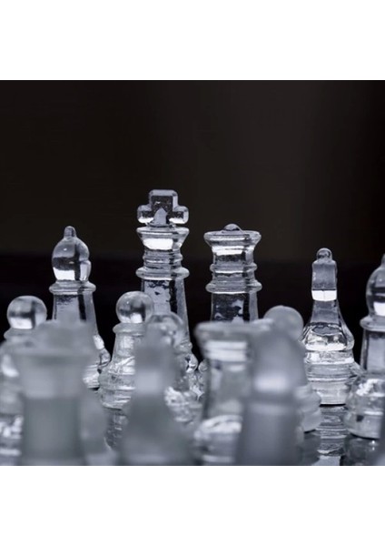 Glass Chess Cam Satranç Takımı (25 cm x 25 Cm) - TGR9387-3645