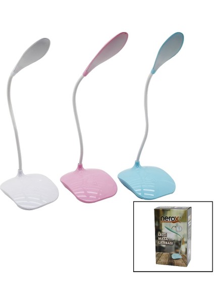 2ın1=şarjlı - Pilli 18LEDLİ Masa Lambası Oynar Baş -Dokunmatik Aç Kapa - 3 Ka - TGR3263-3884