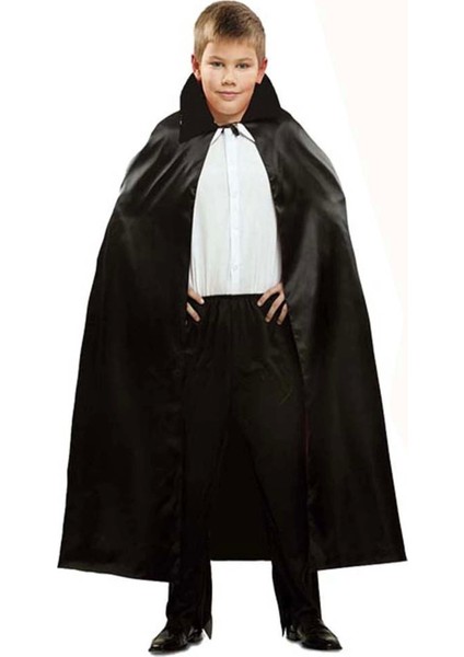 Siyah Renk Yakalı Halloween Pelerini 90 cm - TGR9519-4595