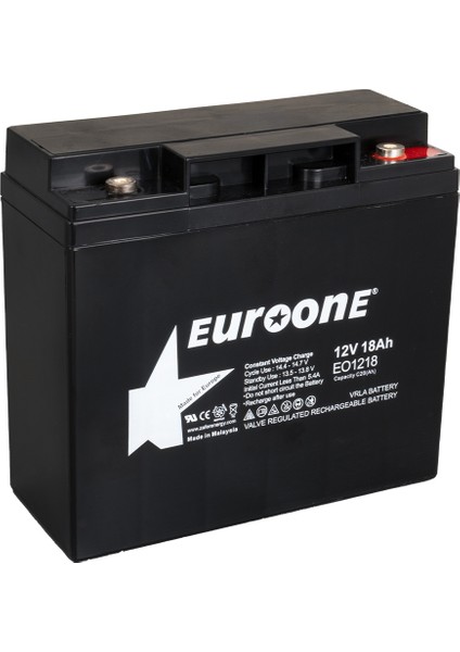 Euroone EO1218 12 Volt - 18 Amper Akü (181 x 76 x 167 Mm) (4767) - TGR9752-7843