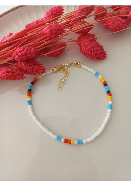 Beyaz Kum Boncuklu Halhal fiyatları